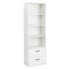 Costway Tall Bookshelf Bookcase 4-tier Display Cabinet 2 Drawer