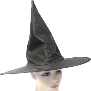 WITCH HAT Plain Black Halloween Costume Fancy Dress Wos Accessory Wizard