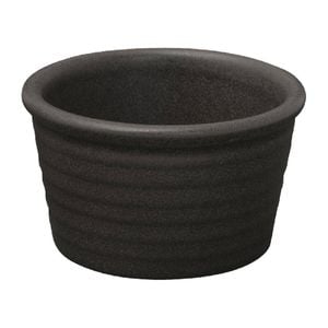 Zuma Ribbed Ramekin Charcoal 85x50mm 140ml 6 Pack Commercial Kitchen Tableware