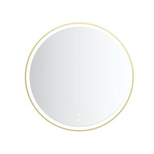 Attica 800mm Brushed Gold Framed Bentwood Round LED Mirror