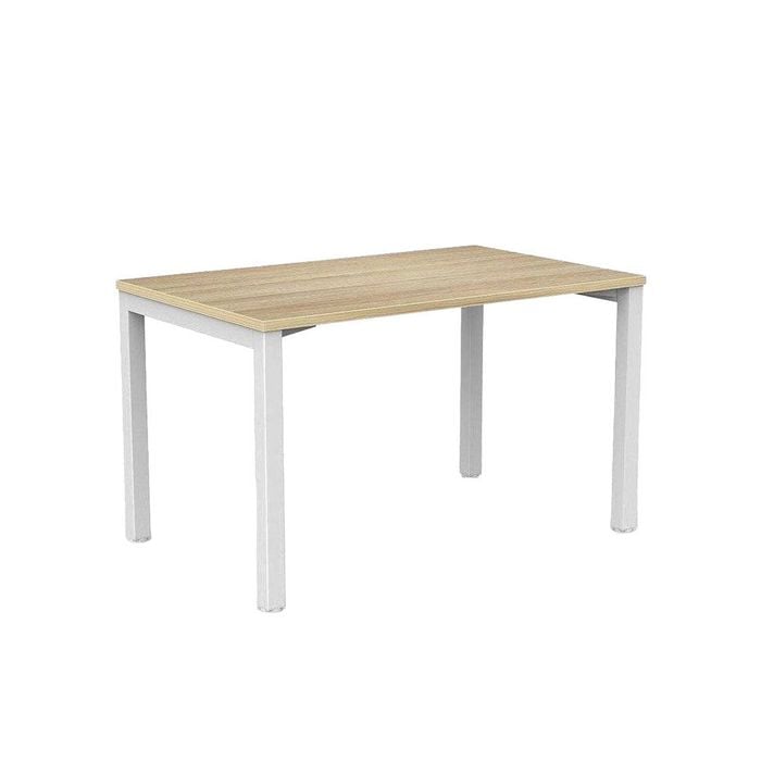 Olg Axis Single White Frame New Oak Ravine Top Office Desk L1200mm X W600mm