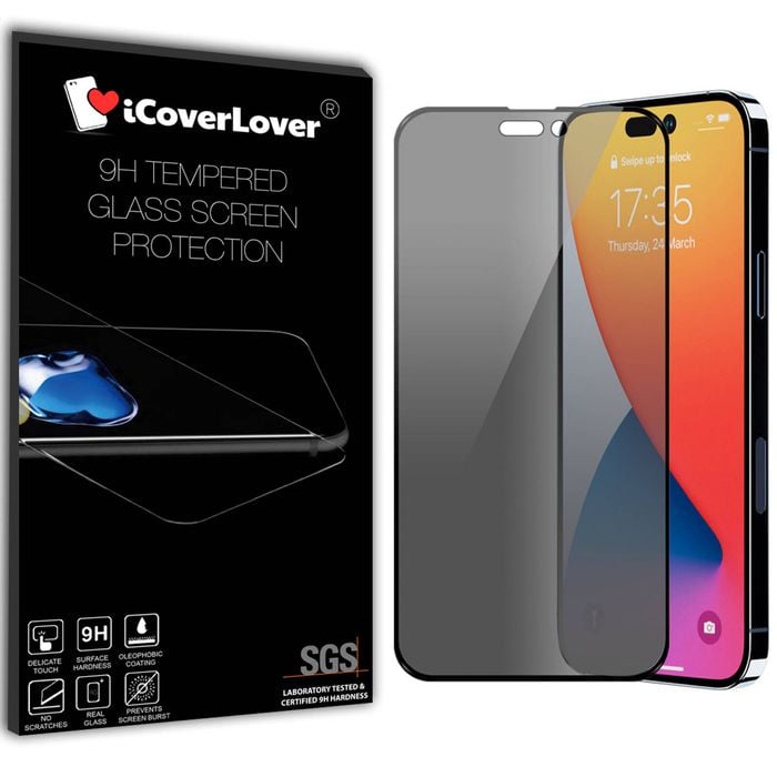 Icoverlover For Iphone 14 Pro Max Privacy Tempered Glass Screen Protector