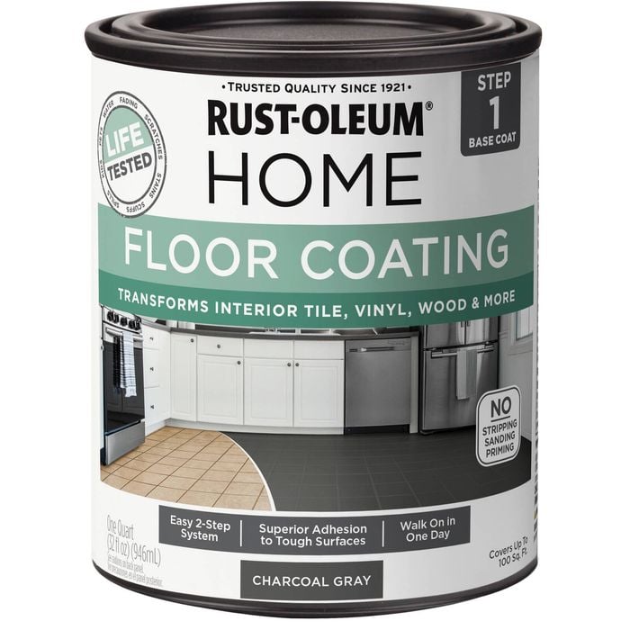 Rust-Oleum Home Floor & Tile Paint Matt Charcoal Grey 946mL