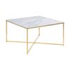 Modern Furniture KOLINA Glass Coffee Table 80cm - White & Golden Chrome