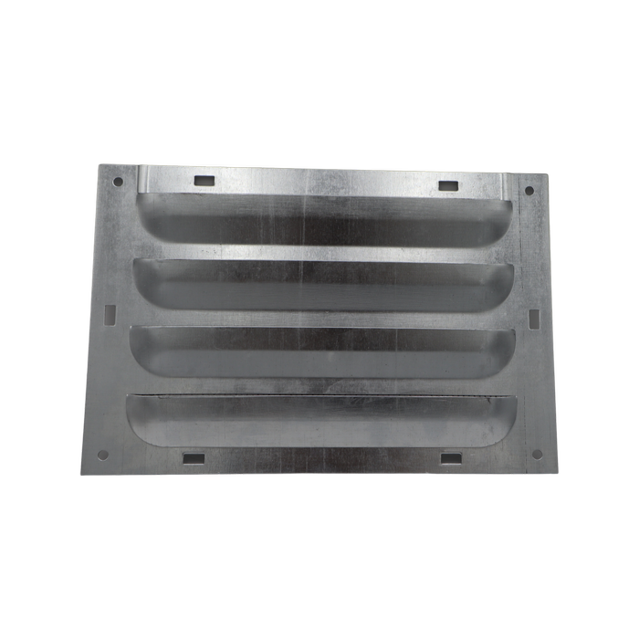 Builders Edge 230 x 150mm Galvanised Louvred Flat Faced Brick Vent With Mesh