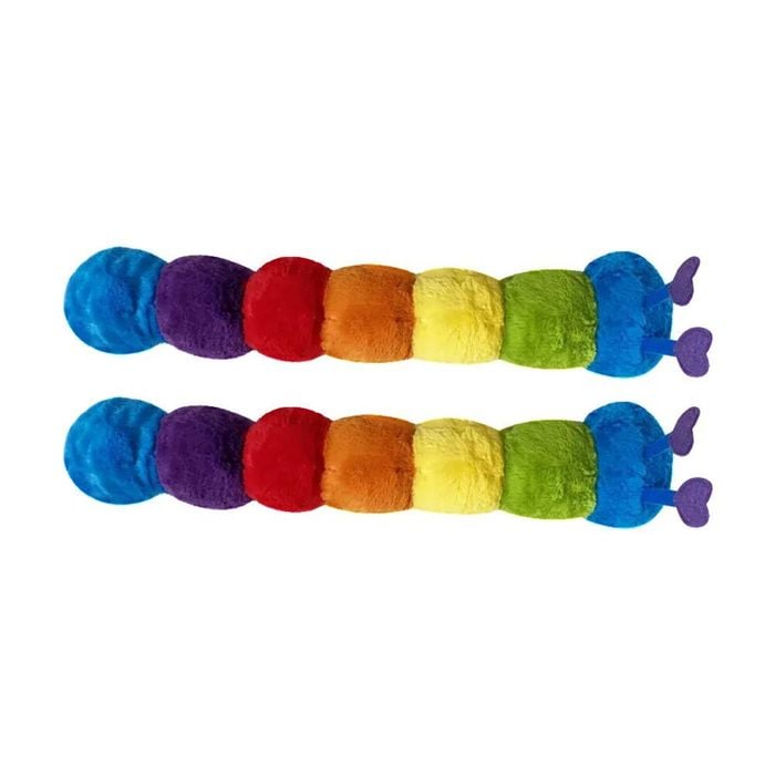 2PK Fringe Studio Don't Bug Me Catterpillar Plush Dog Toy Multicolour