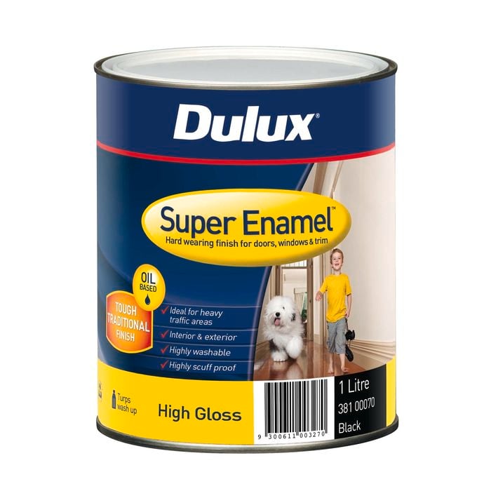Dulux 1L Super Enamel Paint High Gloss Black