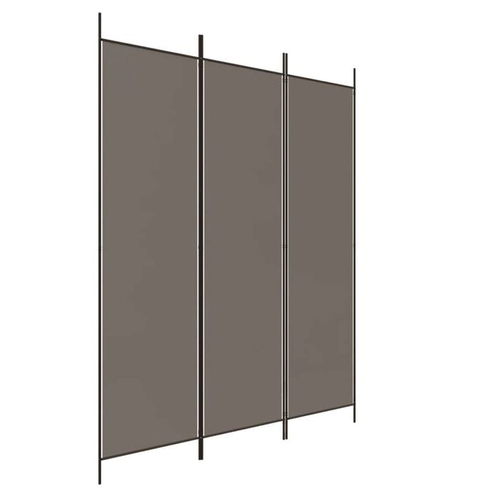vidaXL 3-Panel Room Divider Anthracite Fabric Privacy Screen Separator Folding