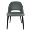 Durafurn Anthracite Vinyl Semifreddo Dining Chair with Black Beech Wood Legs