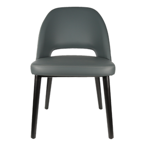 Durafurn Anthracite Vinyl Semifreddo Dining Chair with Black Beech Wood Legs