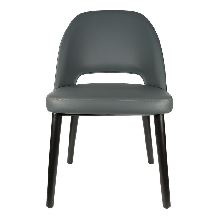Durafurn Anthracite Vinyl Semifreddo Dining Chair with Black Beech Wood Legs