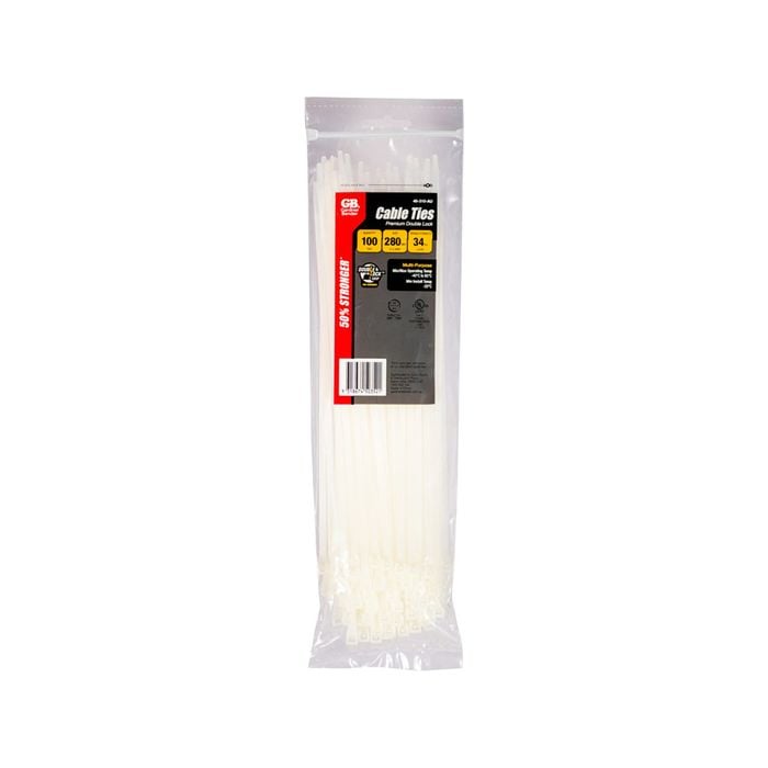Gardner Bender 280 x 4.3mm Double-Lock Cable Ties - 100 Pack
