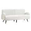Oikiture 3 Seater Sherpa Sofa Fleece Boucle Couch White