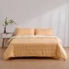 Dreamaker Micro Flannel Reversible Grid Quilt Cover Set Chai King Bed