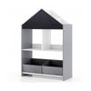 Costway Kids Playhouse Storage Bookcase Wooden Bookshelf Toy Storage Organizer - Grey