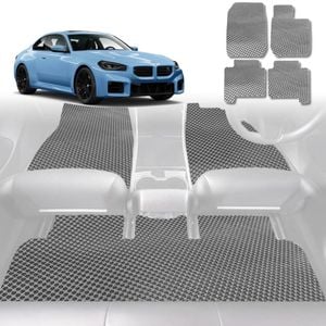 6D Diamond Car Floor Mats for All-new BMW M2 (G87)2023-Current-Full Set-Grey-Outback GT