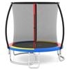 Costway 8FT Outdoor Trampoline Enclosure Net Steel Frame Round Rebounder Colorful