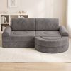 Advwin 16pcs Modular Kids Play Couch DIY Convertible Sofa Building Fort Grey