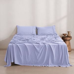 Dreamaker Superfine Washed Microfibre Sheet Set Lilac King Single Bed