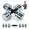 Advwin Adjustable Dumbbells 2×10kg, Compact Chrome Dumbbells with 5 Weight Settings, 1s Quick-Lock, Space-Saving Home Gym