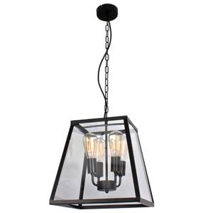 Creswick Vintage 4 Light Pendant Matt Black