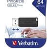 Verbatim Store'n'Go Pinstripe USB Drive 64GB (Black) 2 Years Limited Warranty
