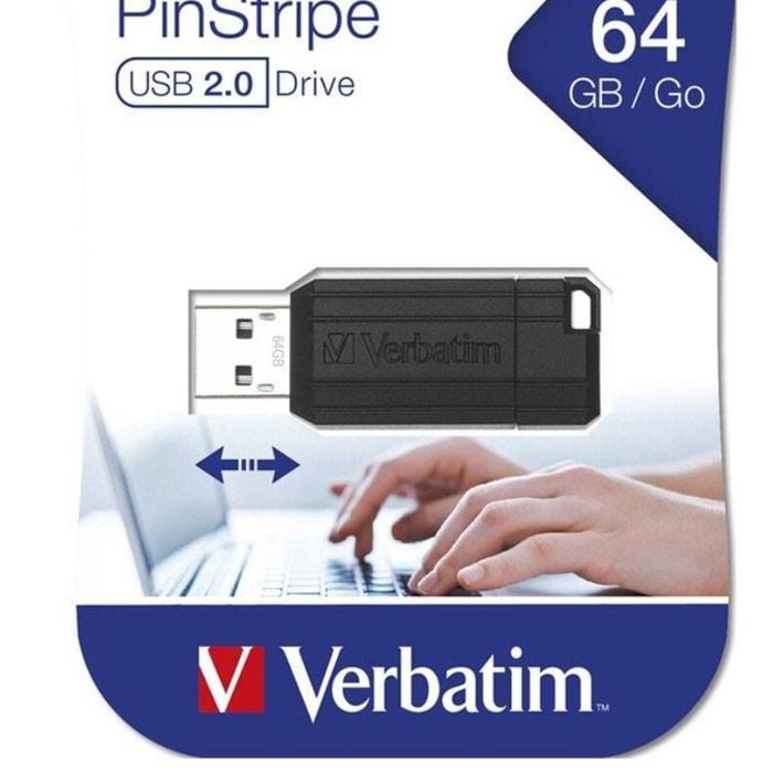 Verbatim Store'n'Go Pinstripe USB Drive 64GB (Black) 2 Years Limited Warranty
