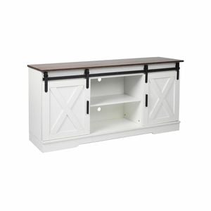 Levede TV Cabinet Entertainment Unit Stand Wooden Table Sliding Barn Door