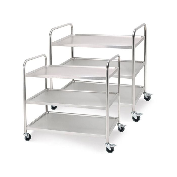 SOGA 2X 3 Tier 81x46x85cm Stainless Steel Food Cart Trolley –Size Small