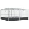 vidaXL Aviary with Extension Budgie Finch Pigeon Cage Parrot House Silver Steel