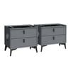Oikiture Set Of 2 Smart Bedside Tables Grey