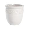 Tuscan Path 20 x 20cm White Studded Glazed Pot
