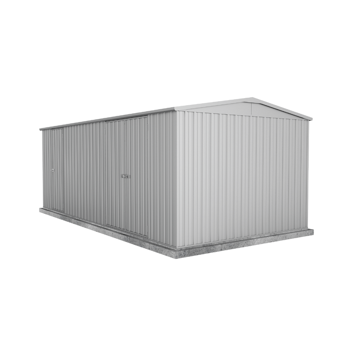 Absco 5.96 x 3.0 x 2.3m Zincalume Highlander Three Door Garden Shed
