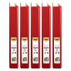 5x Marbig Clearview 3 D-ring Insert Binder A4 File 25mm Document Organiser Red