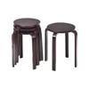 Costway 4x Dining Stacking Stools Soild Painted Wood Black