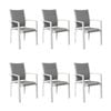 Oro 6pc Set Aluminium Outdoor Dining Chair White