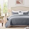 Aspen 3 Piece Lightly Quilted Polyester Embossed Coverlet Set Queen Charcoal
