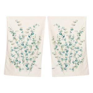 2pc Canningvale Aussie 45x70cm Cotton Tea Towel Botanical Eucalyptus