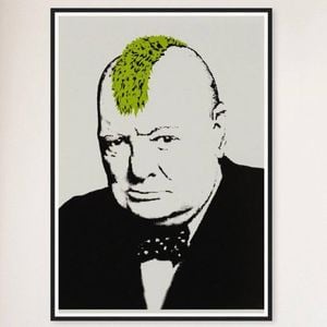 Galrie Banksy Turf War 2003 Artwork - Master Edition Print on Archival Quality Paper, Black Frame, 70 x 100cm (28 x 40inch)