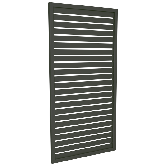 ProtectorAl 300-1000W X 1001-2000H Woodland Grey Aluminium Welded Slat Panel Horizontal 18mm Gap