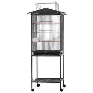 I.pet 136cm Bird Cage Aviary Open Top Parrot Budgie Stand Wheels Black