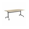 Olg Uniflip Table Black Frame New Oak Ravine Top 1200mm Diameter