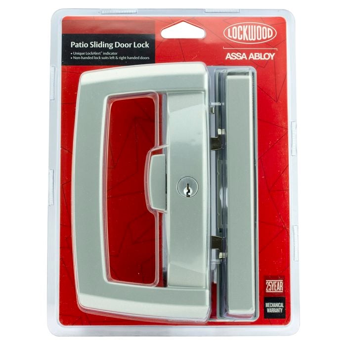 Lockwood Silver Onyx Dual Handed Patio Sliding Door Lock