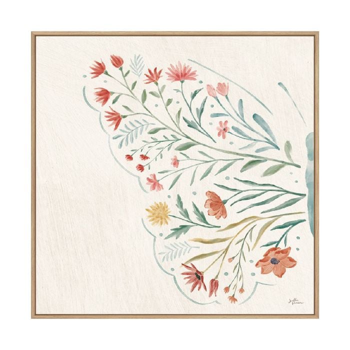 Artey | Wildflower Vibes VI No Words - Framed Canvas - Natural Frame - 64 x 64cm