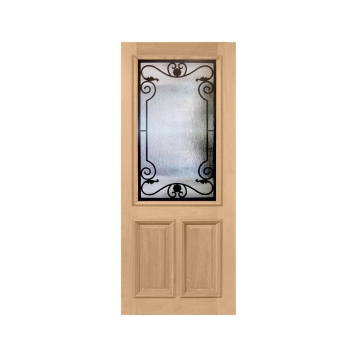 Woodcraft 2040 x 820 x 40mm Entrance Door Half Lite Venice TG Glass WI