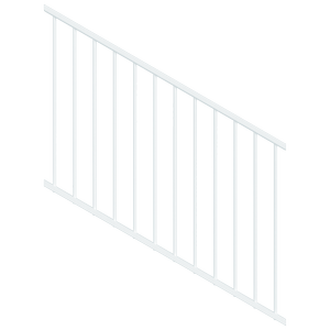 ProtectorAl 350-1200 x 900mm Pearl White Raked 16-30º Flat Top Garden Fence Panel