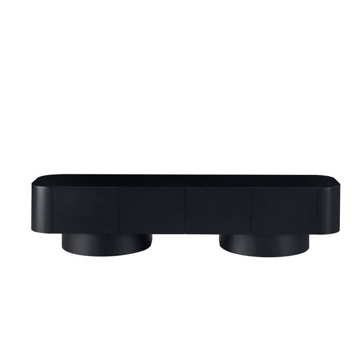 Maestro Furniture Xander Modern Lowline TV Stand Entertainment Unit 200cm 4-Doors Black