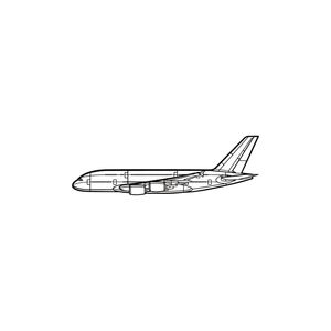 Ignite Laser Airbus A380-800 - Superjumbo Long-Haul Aircraft Silhouette Metal Wall Art Rustic Metal 23.6 inch - 60 cm