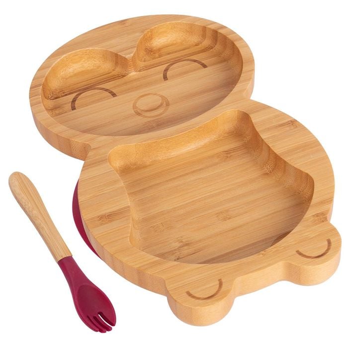Tiny Dining Bamboo Penguin Baby Weaning Plate & Fork Set