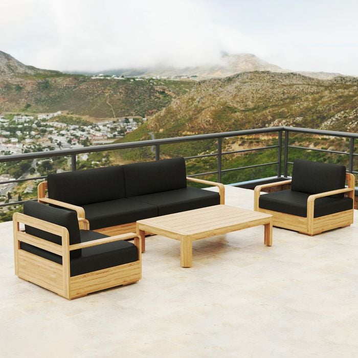 Mimosa Mandala Teak Timber 4 Piece Lounge Setting